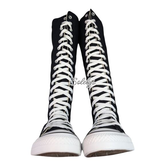 Converse 2012 OG XXHI Knee High Black Canvas Sneaker Boot Bundle 7.5 RARE NEW - Picture 11 of 12
